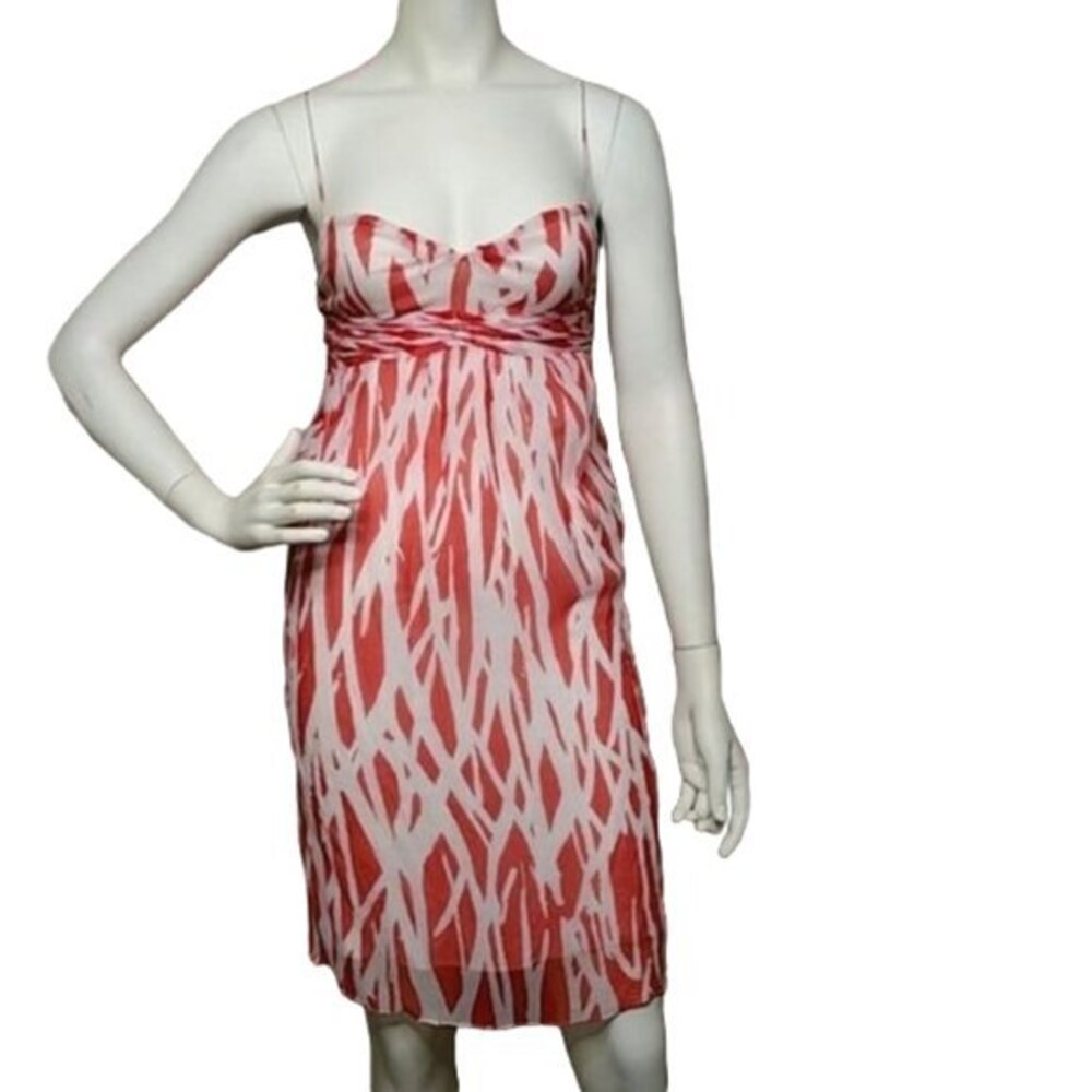 DVF Diane Von Furstenberg Wendeline Silk Slip Dress Red White Womens Size 4